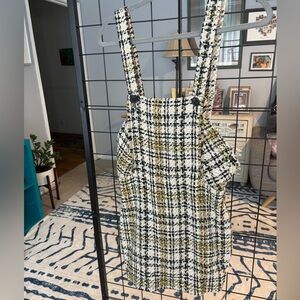Zara Plaid Pinafore Mini Dress EUC